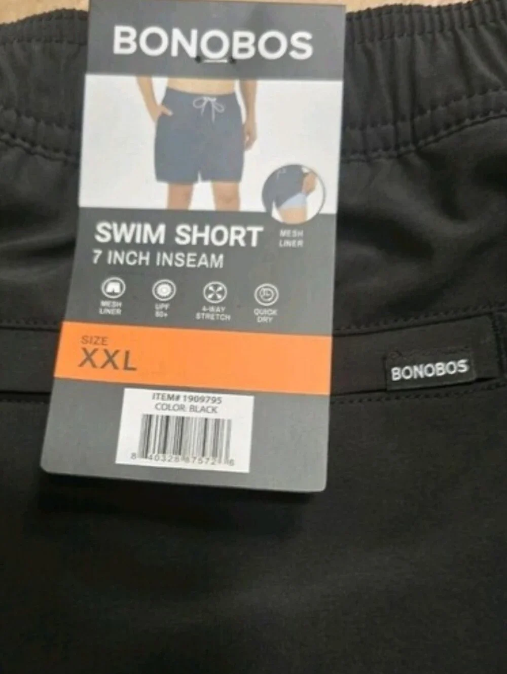 Bonobos Men's Swim Short Nwt XXL Black